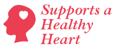 Icon with a heart, describing a product that supports a healthy heart.