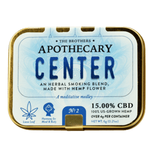 Tin of Center Hemp CBD Flower by The Brother's Apothecary