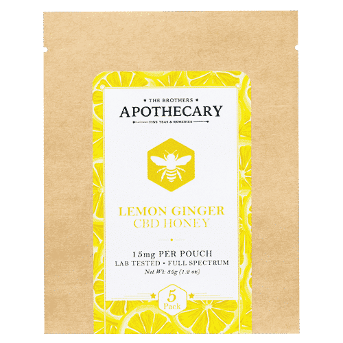 5 pack of Lemon Ginger CBD Honey by The Brother's Apothecary