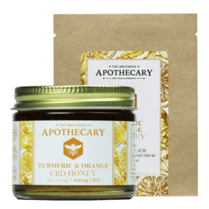 Two sizes of Orange Turmeric CBD Honey by the Brother's Apothecary