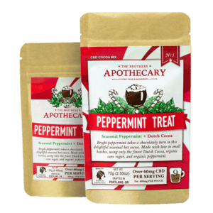 Two sizes of Peppermint Treat, Peppermint CBD Cocoa, by The Brother's Apothecary