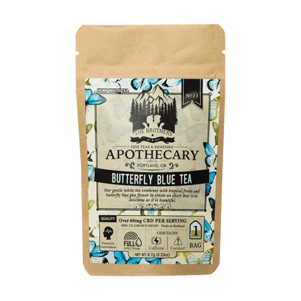1 pack of Butterfly Blue, CBD Jasmine Tea, by The Brother's Apothecary