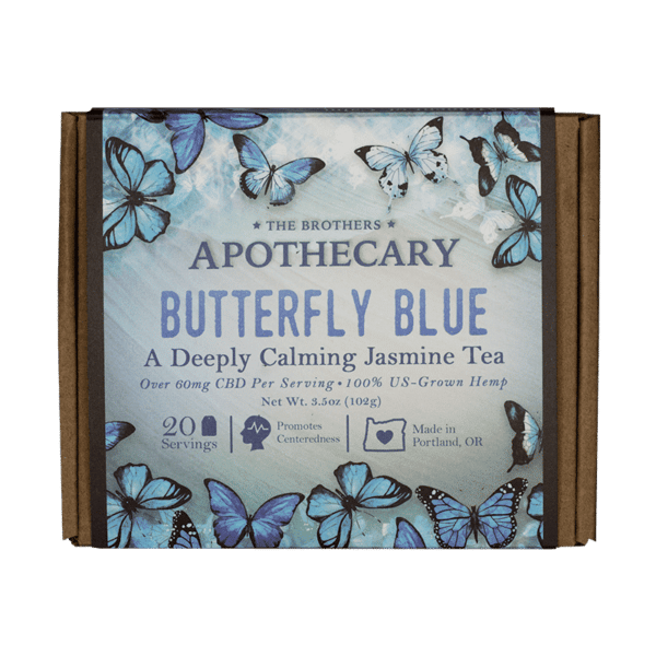 20 pack of Butterfly Blue, CBD Jasmine Tea, by The Brother's Apothecary