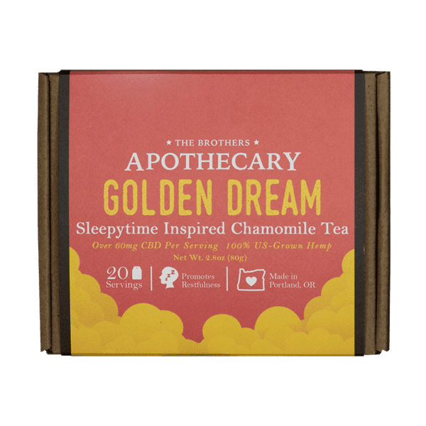 20 pack of Golden Dream, CBD Chamomile Tea, by the Brother's Apothecary