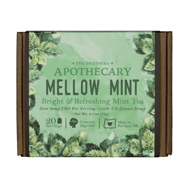 20 pack of Mellow Mint, CBD Mint Tea, by the Brother's Apothecary