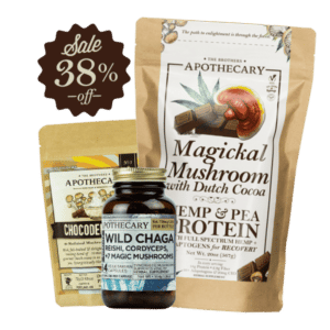 Mushroom Lovers bundle featuring Chocodelic Trip, Supreme Vitality and Magickal Miushroom Hemp & Pea Protein